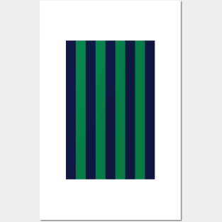 Leeds Retro 1994 - 96 Green and Navy Striped Away Posters and Art